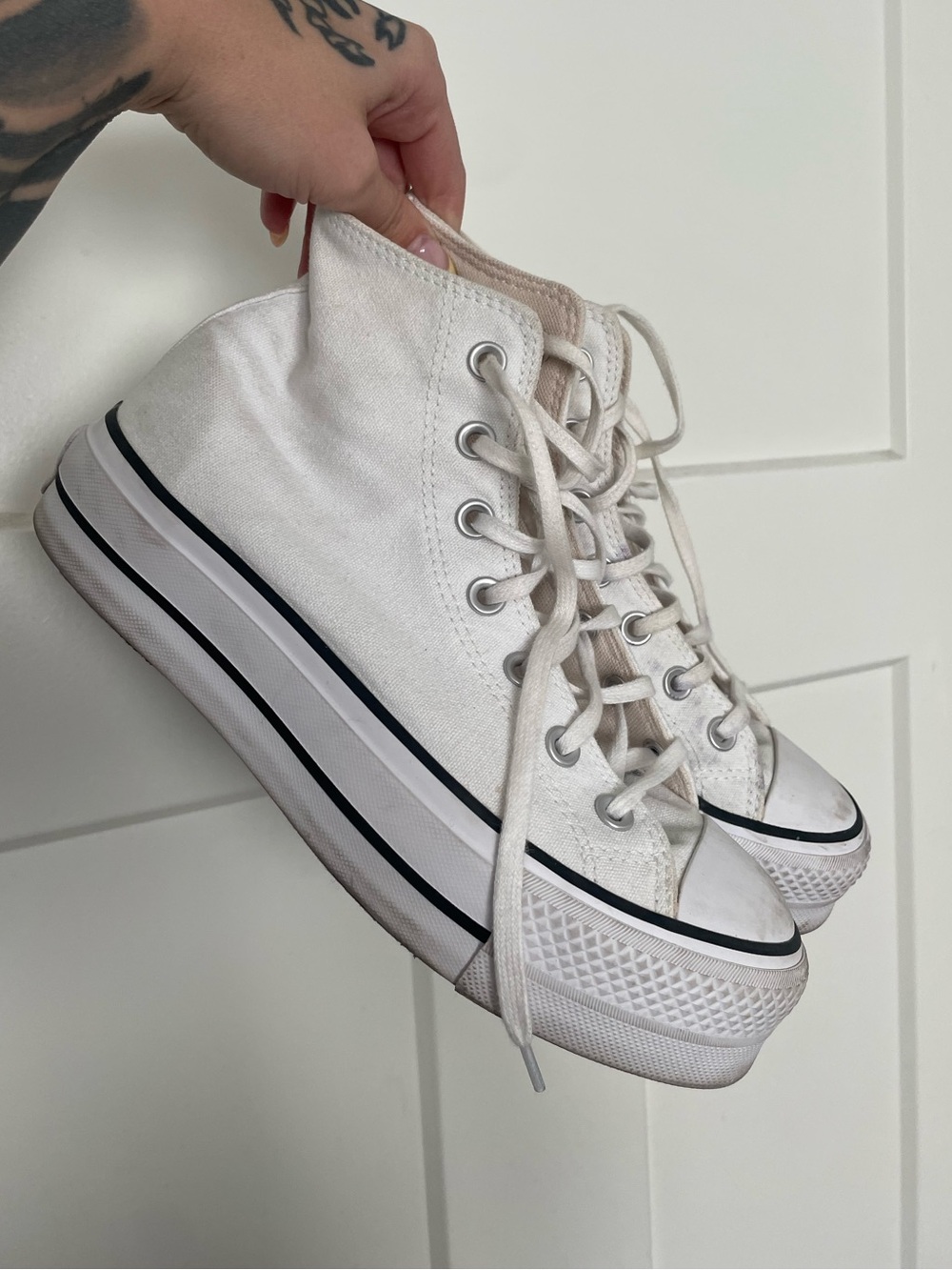 Converse White High-Top Sneakers